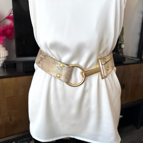 Chico's Metallic Snake Pattern Belt - Picture 3 of 8